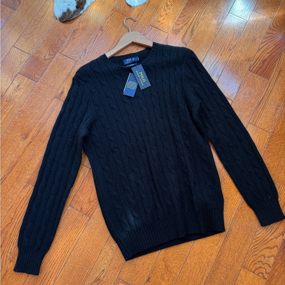 Polo Ralph Lauren - The Iconic Cable-Knit Cashmere Sweater - black medium men’s